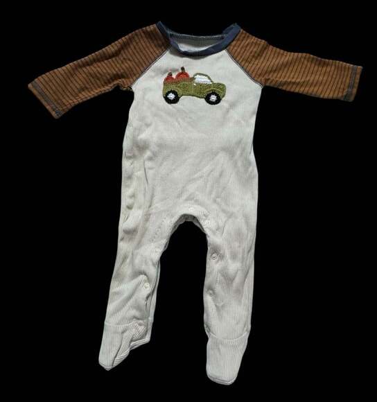 Mud Pie Baby Boy Crochet Sleeper, Truck, 0-3 Months - Picture 1 of 4